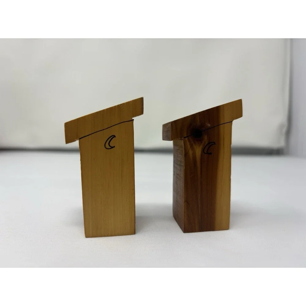 Ma and Pa Out House Souvenir Salt & Pepper Shakers Handcrafted Dundee Illinois